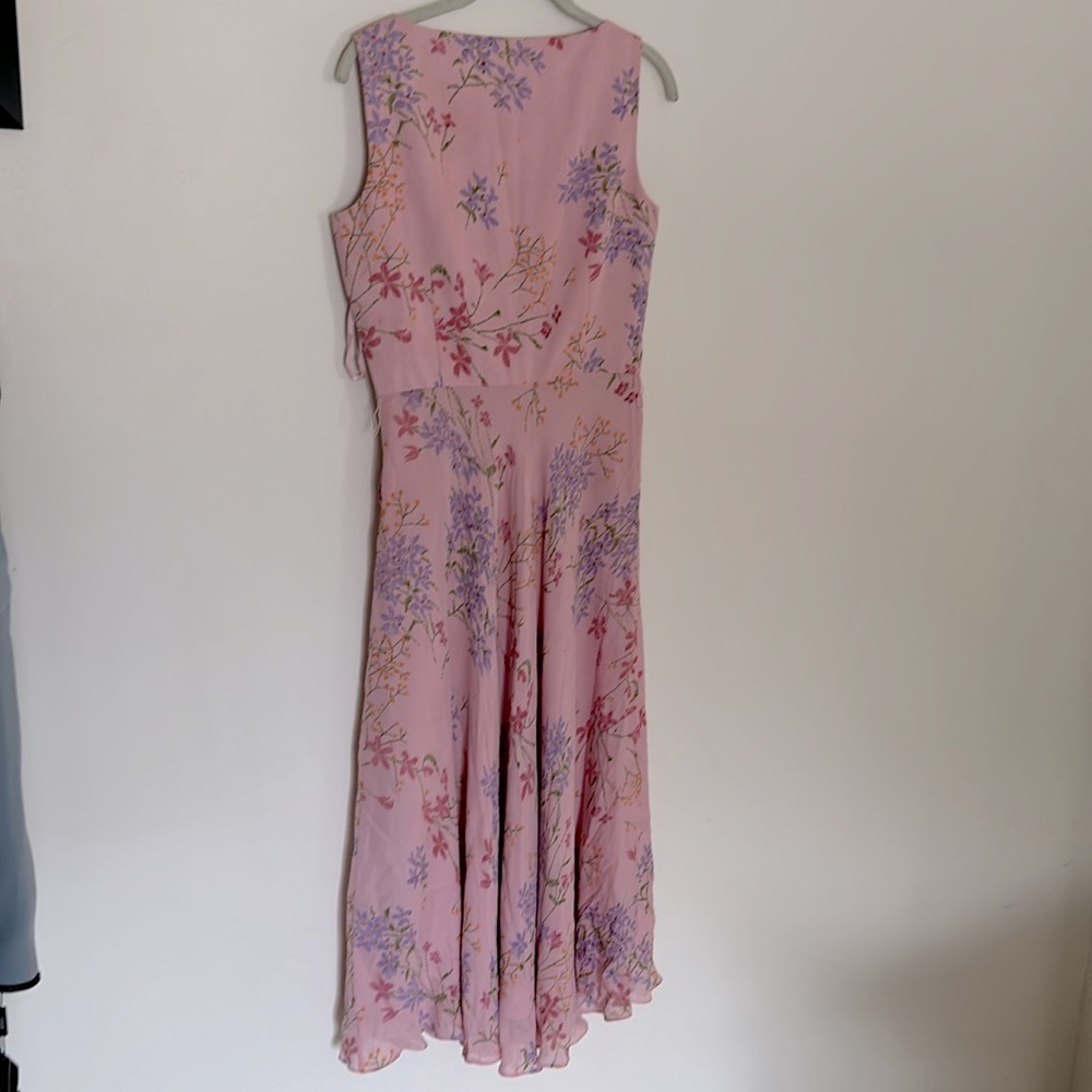 NWOT Talbots Pure Silk Fit & Flare Pink Floral Dress - Picture 4 of 6